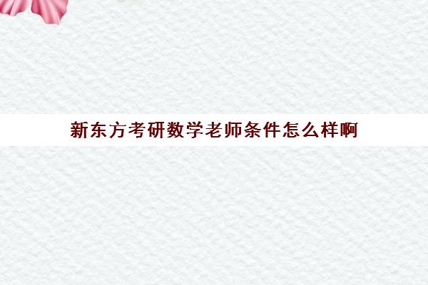 新东方考研数学老师条件怎么样啊(新东方做考研多久了)