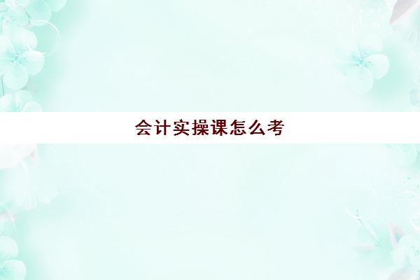 会计实操课怎么考(会计基础技能实训教程)