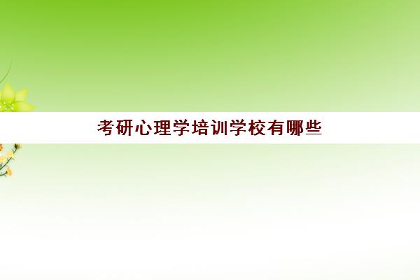 考研心理学培训学校有哪些(心理学研究生学校排名)