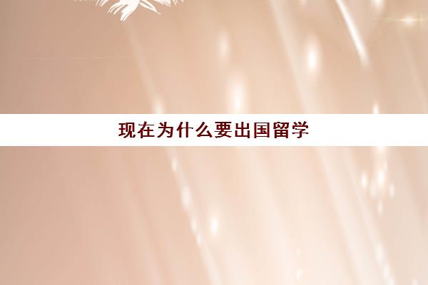 现在为什么要出国留学(出国留学意味着什么)