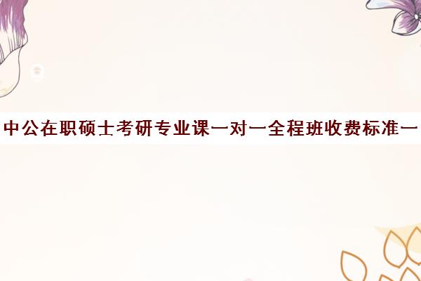 中公在职硕士考研专业课一对一全程班收费标准一览表（在职研究生考试培训哪个机构更好）