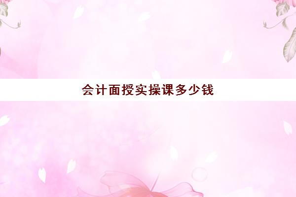 会计面授实操课多少钱(初级会计讲师多少钱一节课)