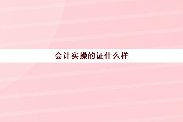 会计实操证什么样(初级会计资格证和初级会计师一样吗)