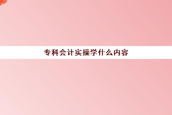 专科会计实操学什么内容(大专会计专升本需要考些什么科目)