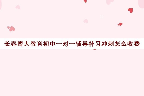 长春博大教育初中一对一辅导补习冲刺怎么收费