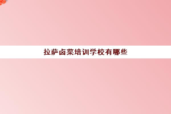 拉萨卤菜培训学校有哪些(学小吃培训哪里好)