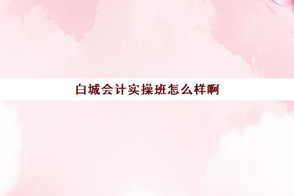 白城会计实操班怎么样啊(长春会计培训学校哪个好)