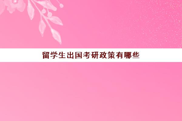 留学生出国考研政策有哪些(出国考研的条件与需求)