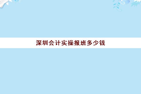 深圳会计实操报班多少钱(会计自学还是报班)