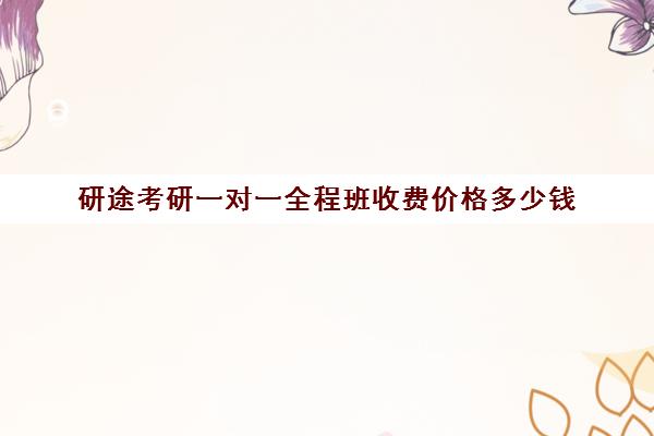 研途考研一对一全程班收费价格多少钱（考研学长学姐一对一辅导价格）