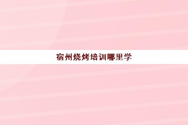 宿州烧烤培训哪里学(学烧烤去哪里学比较好)