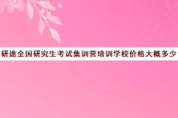 研途全国研究生考试集训营培训学校价格大概多少钱（考研培训机构哪个靠谱）