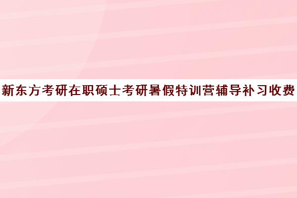 新东方考研在职硕士考研暑假特训营辅导补习收费价格多少钱