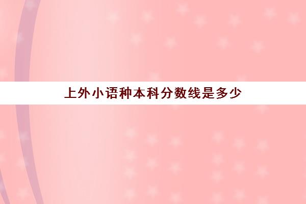 上外小语种本科分数线是多少(上海外国语大学2+2分数线)