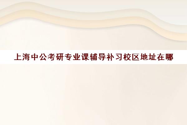 上海中公考研专业课辅导补习校区地址在哪