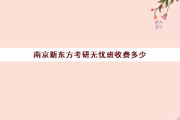 南京新东方考研无忧班收费多少(新东方一对一外冲班怎样)