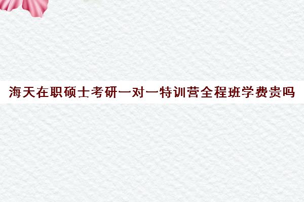 海天在职硕士考研一对一特训营全程班学费贵吗（在职研究生哪个培训机构好）