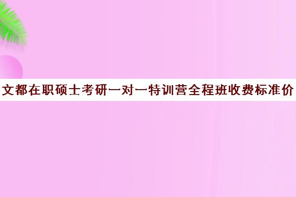 文都在职硕士考研一对一特训营全程班收费标准价格一览（文都考研费用）