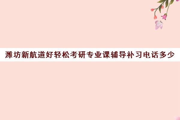 潍坊新航道好轻松考研专业课辅导补习电话多少