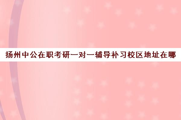 扬州中公在职考研一对一辅导补习校区地址在哪