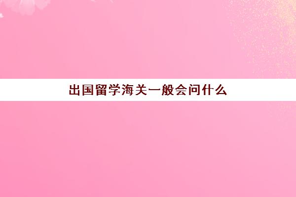 出国留学海关一般会问什么(海关问出国干嘛怎么回答)