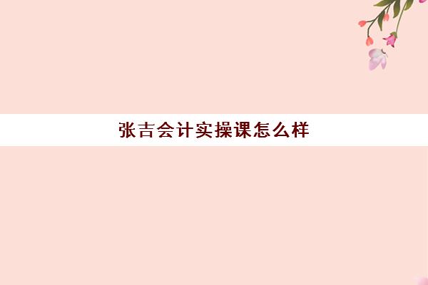 张吉会计实操课怎么样(会计培训班网课好还是面授班好)