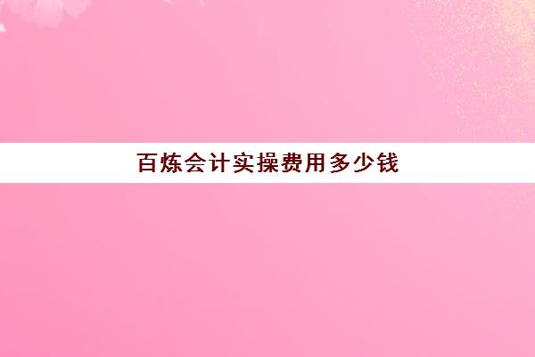 百炼会计实操费用多少钱(天津百练会计教育怎么样)