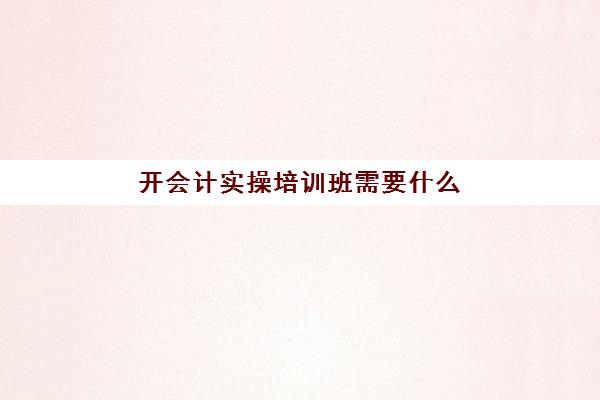 开会计实操培训班需要什么(学会计自学好还是培训班好)