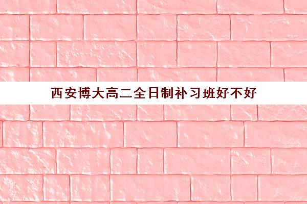 西安博大高二全日制补习班好不好