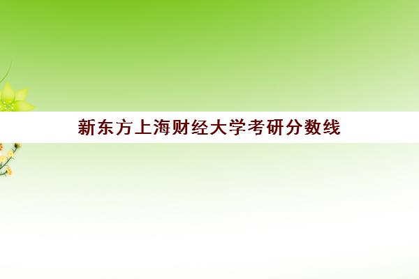 新东方上海财经大学考研分数线(上海财经研究生分数线2025年是多少)