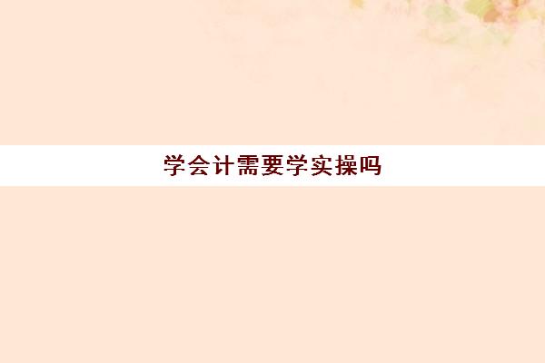 学会计需要学实操吗(新手学会计要从什么开始)