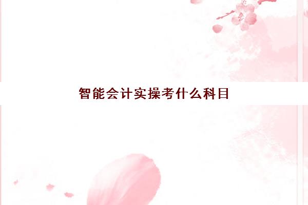 智能会计实操考什么科目(会计电算化怎么考)