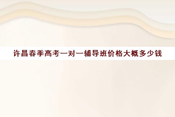 许昌春季高考一对一辅导班价格大概多少钱(许昌比较好的英语辅导班)