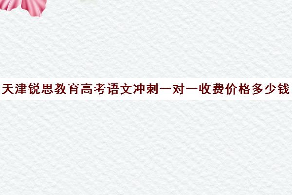 天津锐思教育高考语文冲刺一对一收费价格多少钱（清大锐思教育上班好不好）