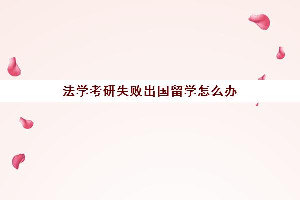 法学考研失败出国留学怎么办(考研失败准备一年出国)