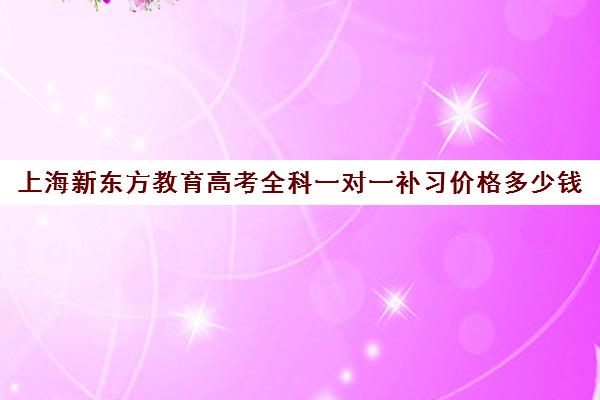 上海新东方教育高考全科一对一补习价格多少钱