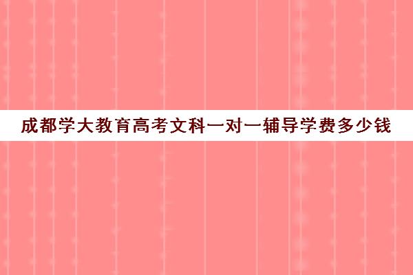 成都学大教育高考文科一对一辅导学费多少钱(初中一对一辅导哪个好)