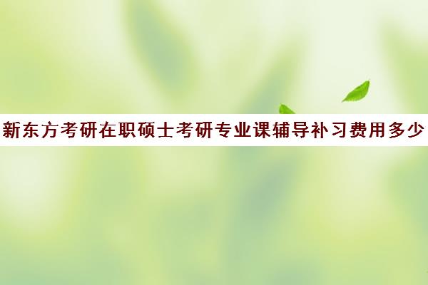 新东方考研在职硕士考研专业课辅导补习费用多少钱