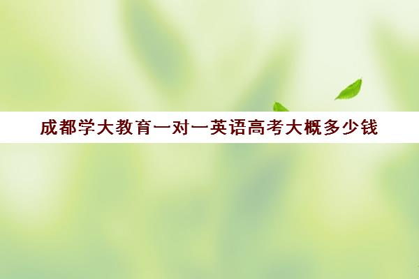 成都学大教育一对一英语高考大概多少钱(成都最好的一对一教育机构)