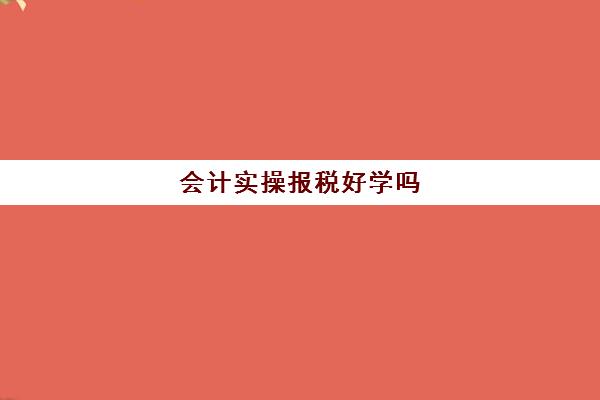 会计实操报税好学吗(自己做账报税难吗)