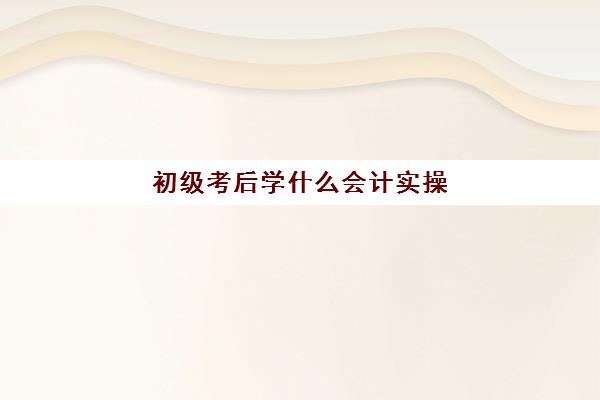 初级考后学什么会计实操(初级会计证书考什么)