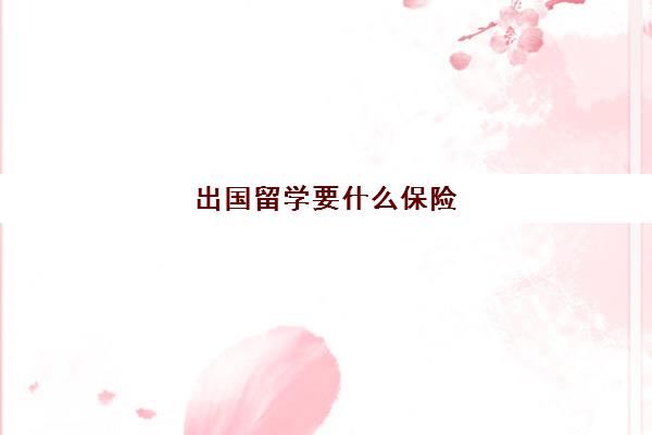 出国留学要什么保险(出国留学流程)