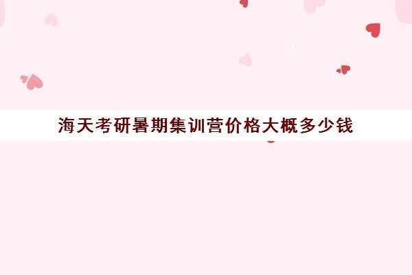 海天考研暑期集训营价格大概多少钱（海天考研的一对一专业课）