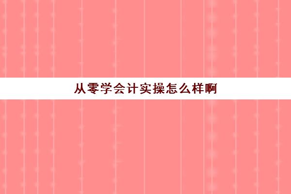 从零学会计实操怎么样啊(没接触过会计应该怎么学)