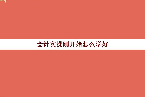 会计实操刚开始怎么学好(零基础会计怎么自学)