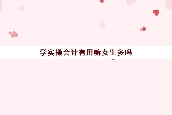 学实操会计有用嘛女生多吗(会计主要学什么适合女生吗)