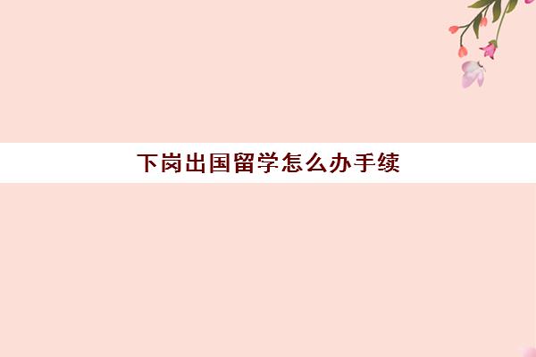 下岗出国留学怎么办手续(35岁出国留学回来能找到工作吗)