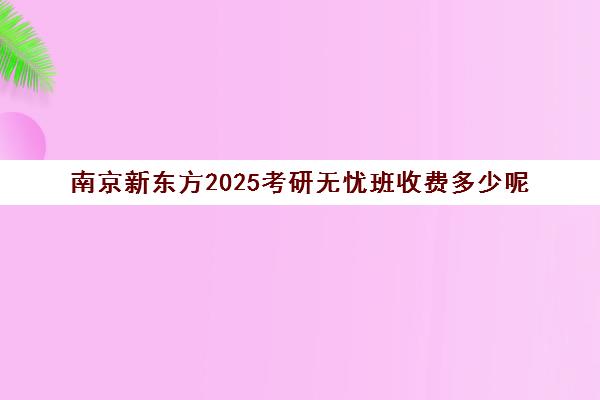 南京新东方2025考研无忧班收费多少呢(南京新东方雅思封闭班)