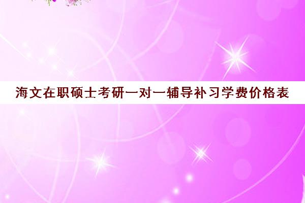 海文在职硕士考研一对一辅导补习学费价格表