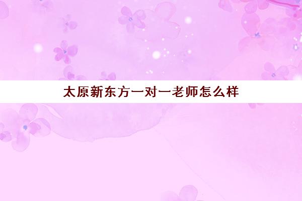 太原新东方一对一老师怎么样(一对一教育机构排名)